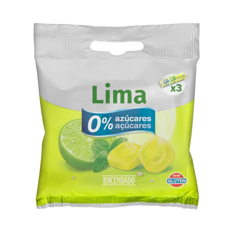 Bonbons saveur citron vert Hacendado 0 % sucres