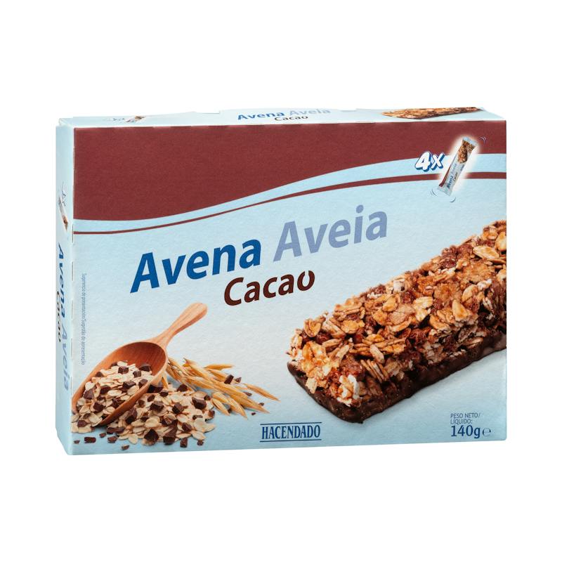 Barres de céréales avoine et cacao Hacendado