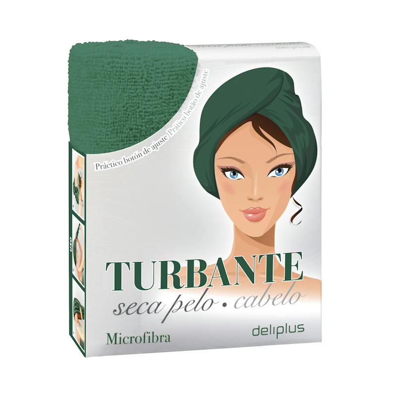 Serviette turban microfibre pour cheveux Deliplus