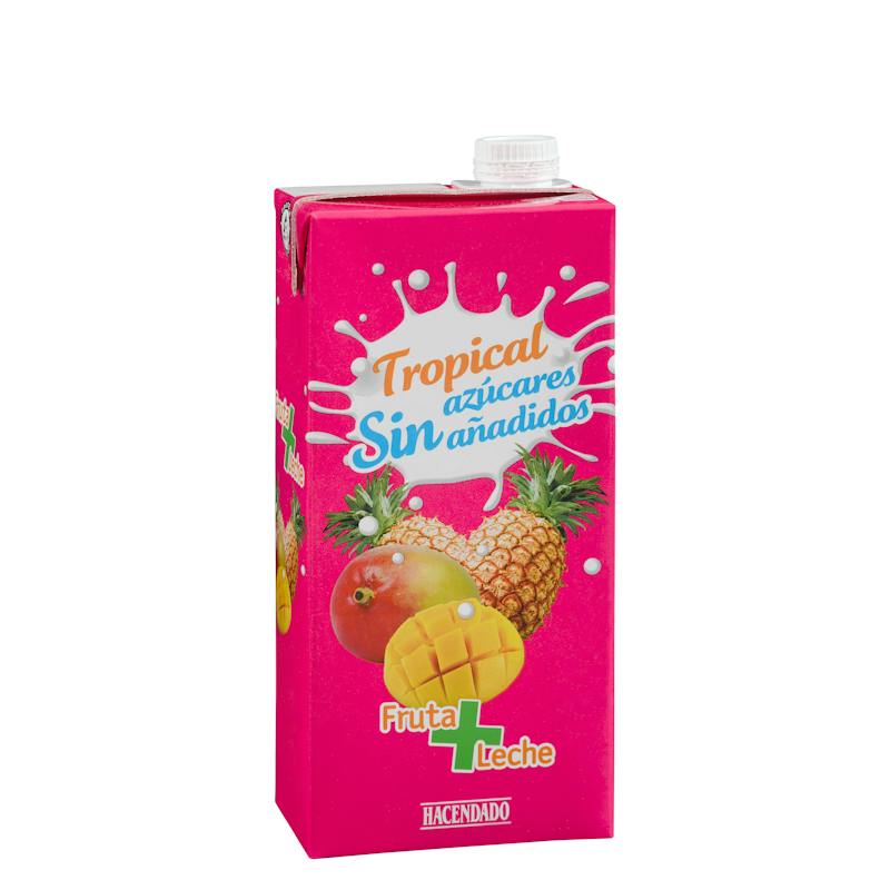Boisson fruits + lait tropical Hacendado sans sucres ajoutés