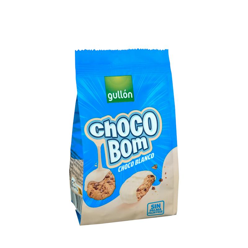 Biscuits Choco Bom Gullón aux pépites de chocolat enrobés de chocolat blanc