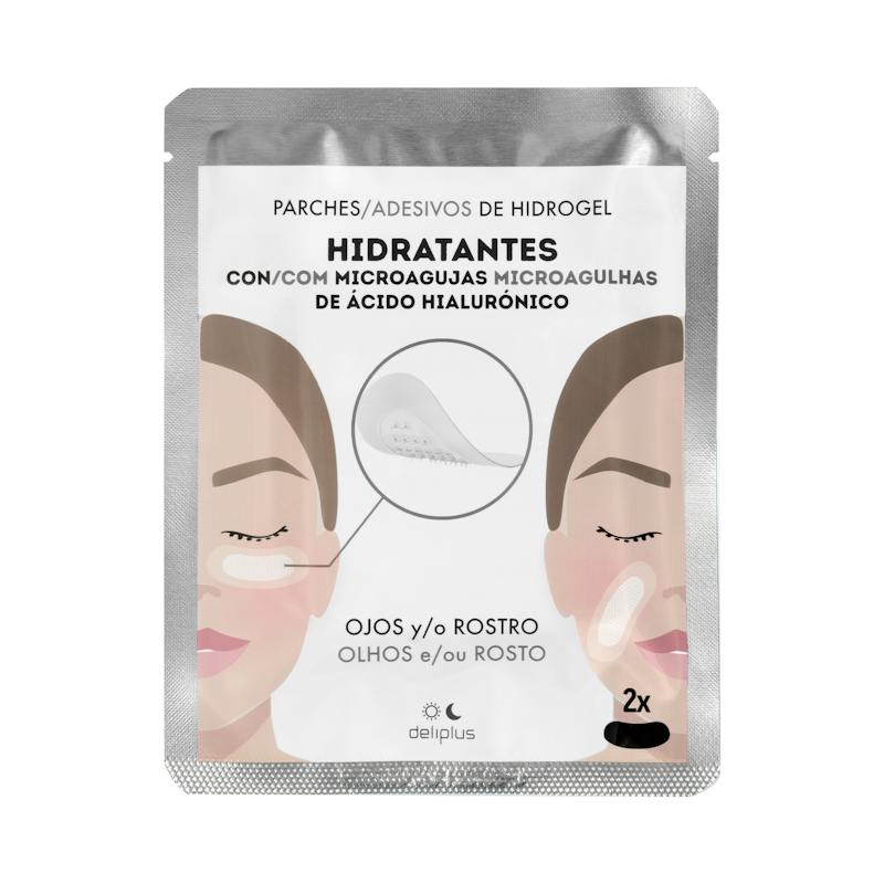 Patchs hydrogel yeux et visage hydratants Deliplus micro-aiguilles d'acide hyaluronique