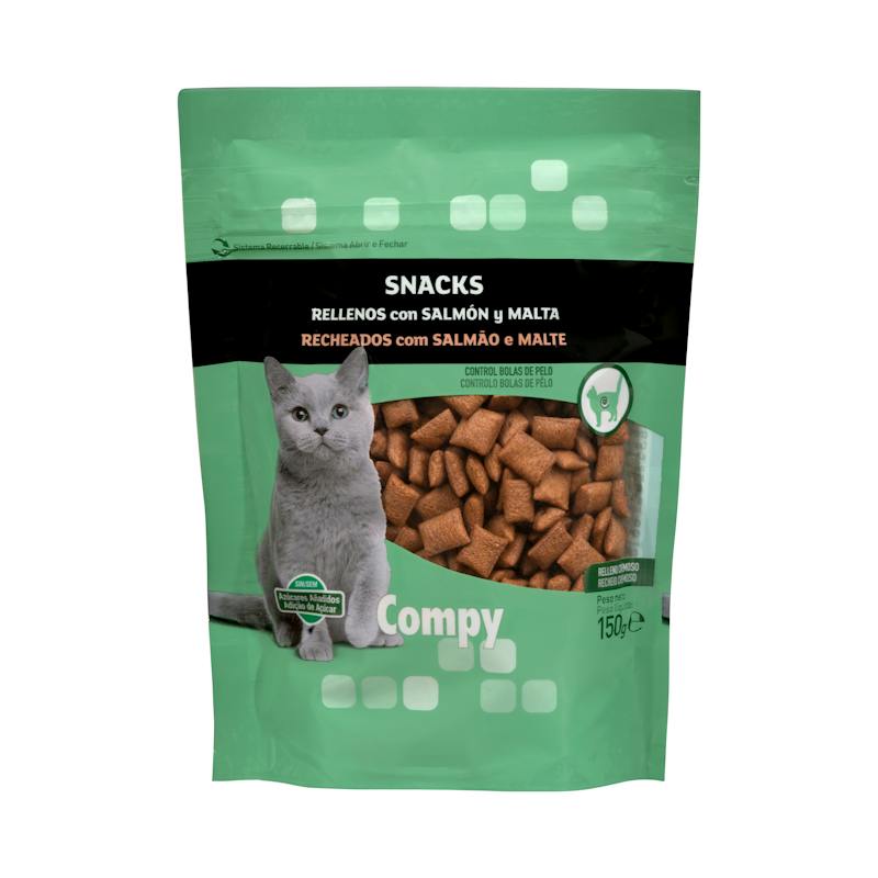 Friandises fourrées saumon et malt chat Compy