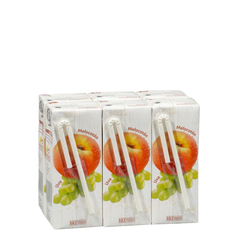 Jus de pêche et raisin Hacendado