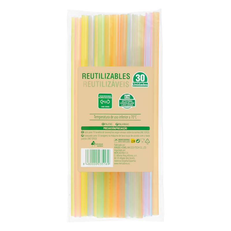 Pailles droites réutilisables