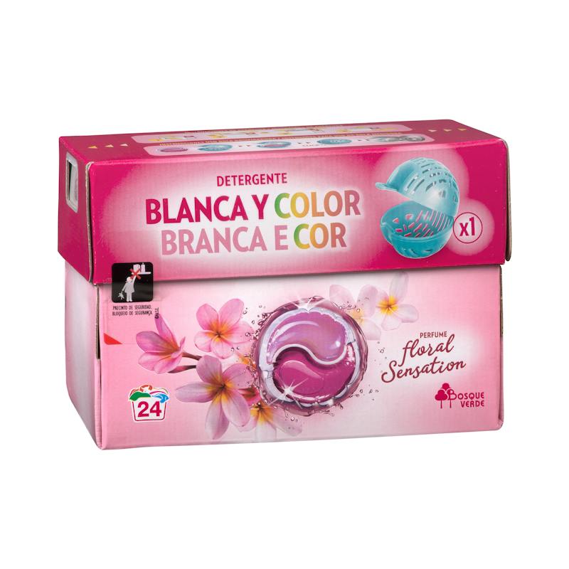 Lessive en capsules linge blanc et couleur Floral Sensation Bosque Verde