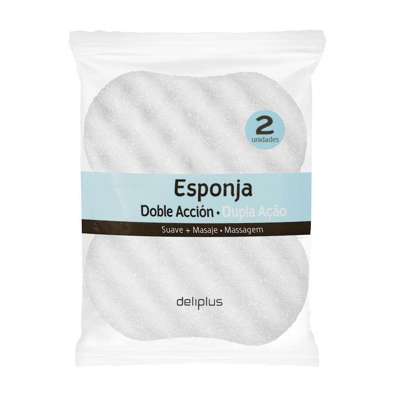 Éponge de bain double action massage doux Deliplus