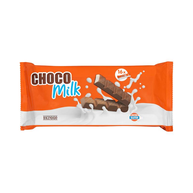Barres de chocolat au lait fourrées au lait Hacendado