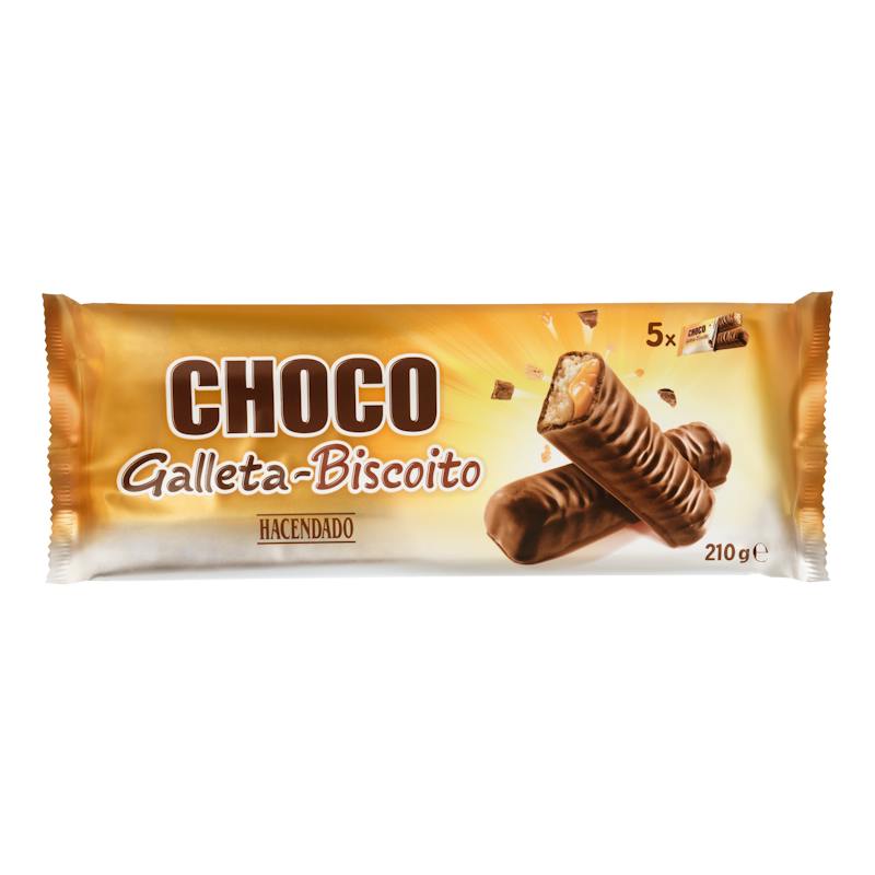 Barres biscuit et caramel enrobées de chocolat au lait Hacendado
