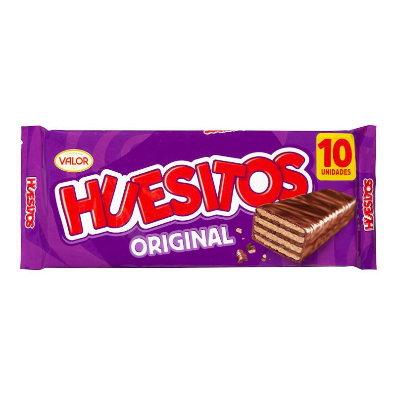 Barres gaufrettes Huesitos enrobées de chocolat au lait