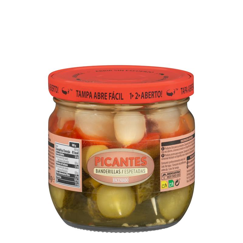 Brochettes de pickles épicées Hacendado