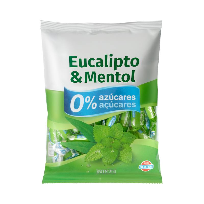 Bonbons saveur eucalyptus et menthol Hacendado 0 % sucres