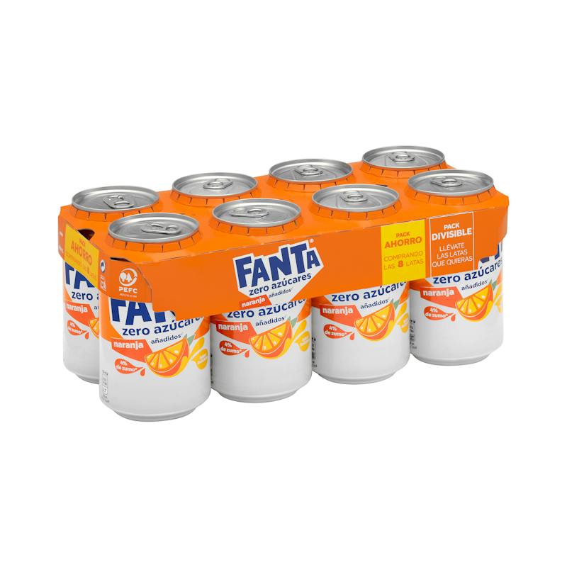 Soda Fanta orange zéro sucres ajoutés