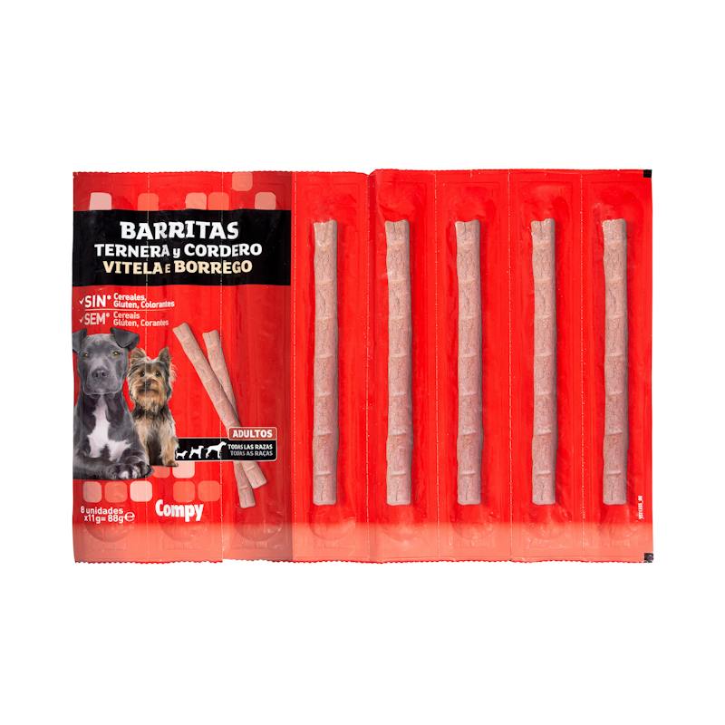 Friandises bâtonnets bœuf et agneau chien adulte Compy