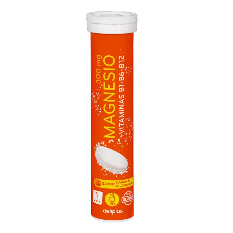 Comprimés effervescents magnésium 300 mg Deliplus saveur orange
