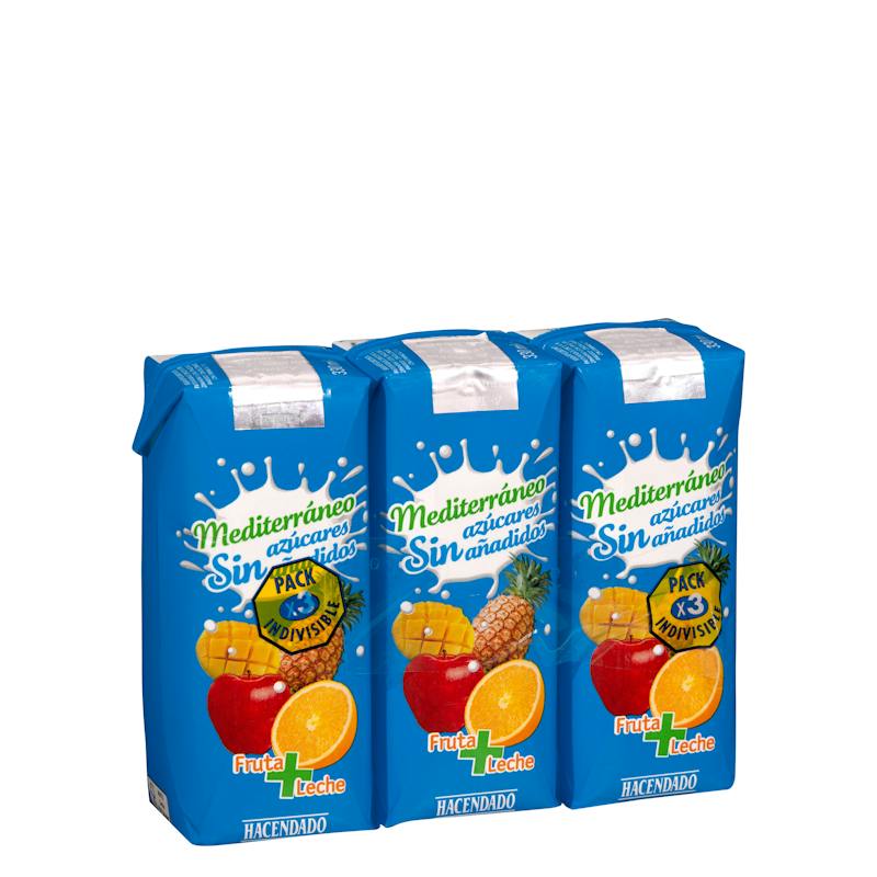 Boisson fruits + lait méditerranée Hacendado sans sucres ajoutés