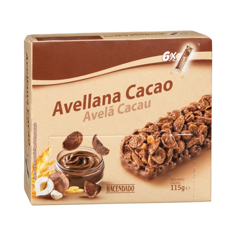 Barres de céréales noisette et cacao Hacendado
