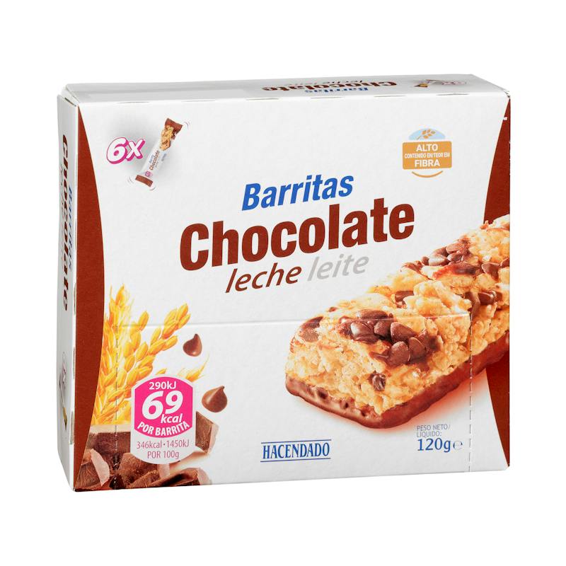 Barres de céréales au chocolat au lait Hacendado