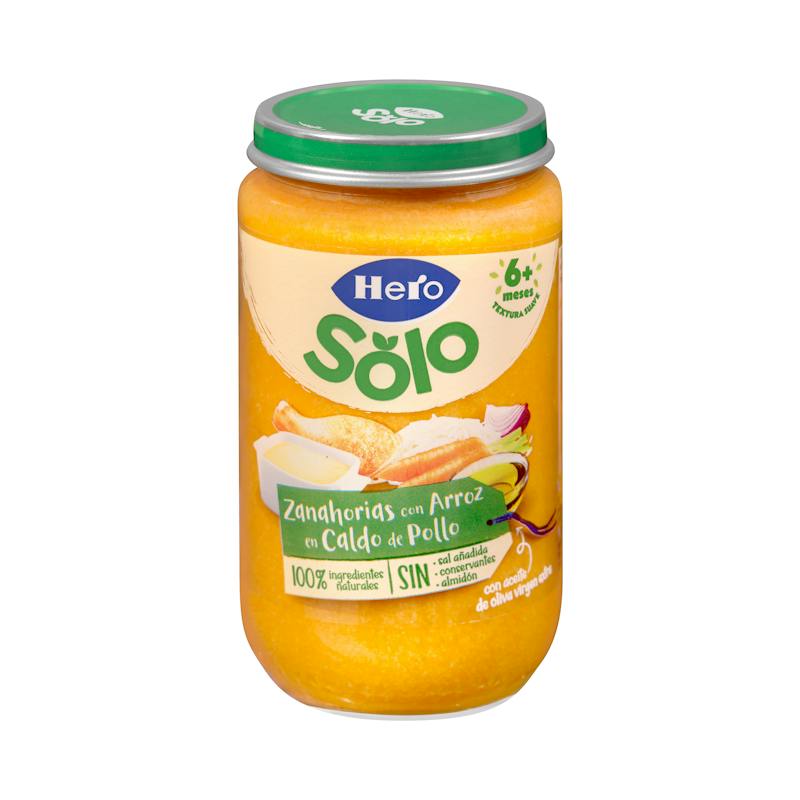 Petit pot carottes et riz au bouillon de poulet Hero Solo dès 6 mois