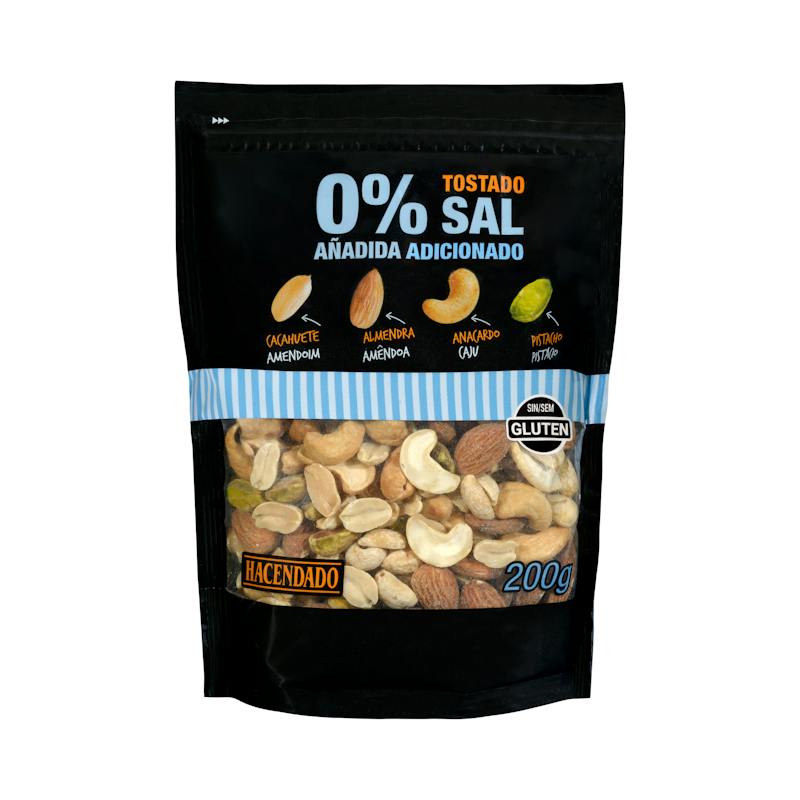 Mélange de fruits secs grillés 0 % sel ajouté Hacendado