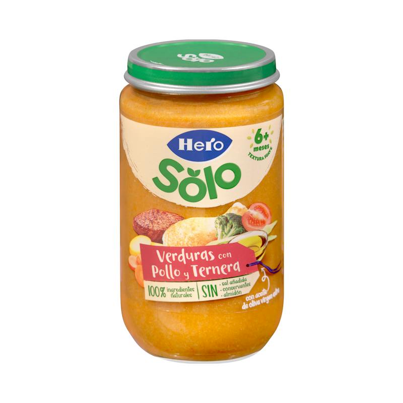 Petit pot petits légumes, poulet et bœuf Hero Solo dès 6 mois